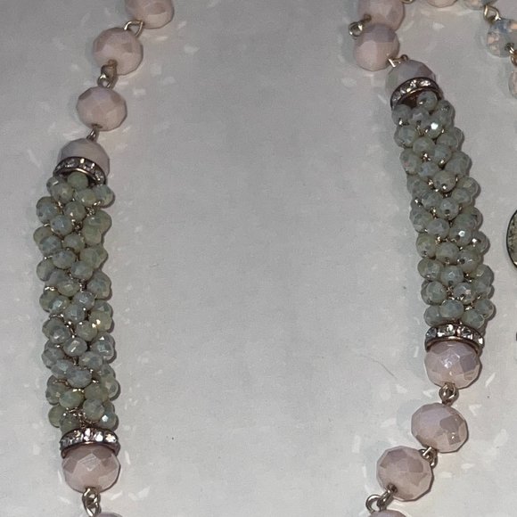 RUSH by Denis & Charles Faceted Beaded Pale Pink Opalescent Necklace - Picture 2 of 4